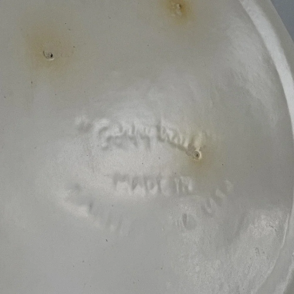 Metlox Poppy Trail California Pottery Twig Floral Dish Eggshell Handmade